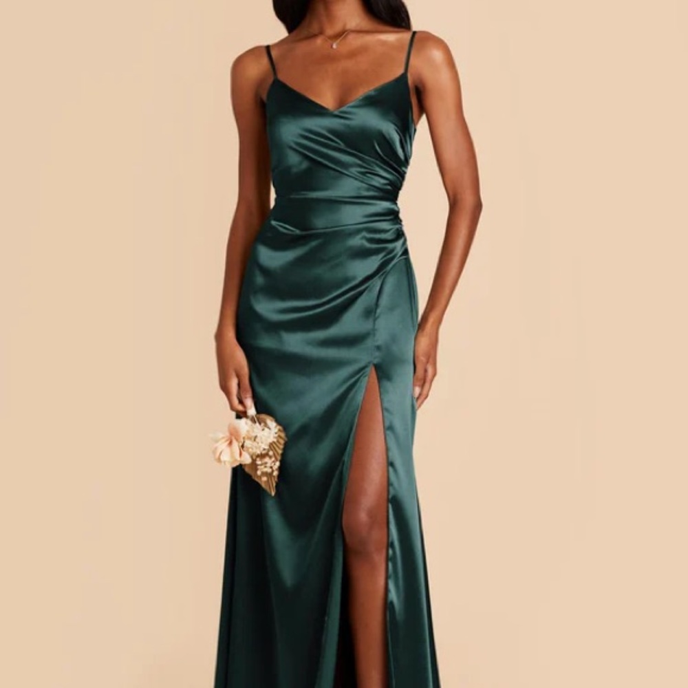 Elegant Green Satin Dress